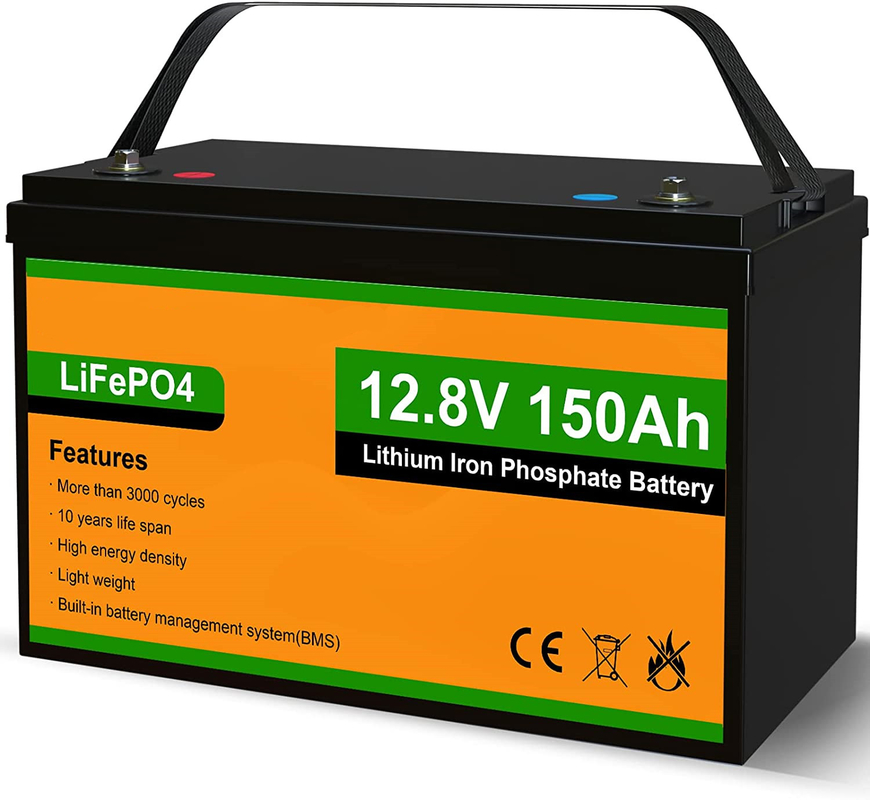 12V 150AH Lithium Battery Rechargeable LiFePO4 Lithium Ion Deep Cycle Battery For RV, Marine, Solar, Household Battery