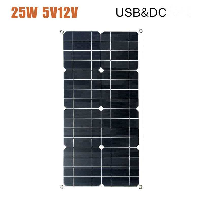 USB Semi Flex Solar Panel Battery Charger DC Output 25W 5V 12V