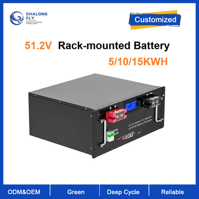 Rack Mount LiFePO4 Hệ thống năng lượng mặt trời tại nhà Pin Lithium Ion có thể tái tạo 48V 100AH ​​200AH 300Ah