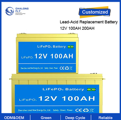 OEM ODM LiFePO4 pin lithium thay thế axit chì LiFePO4 pin lithium 12.8V 100AH 200AH sạc lại cho EV