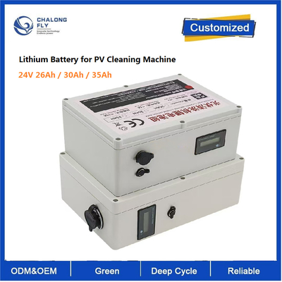 CLF OEM ODM 25.6V 26Ah 30Ah 35Ah Thời gian pin dài Sức mạnh mạnh pin lithium cho máy sạch PV 24V DC Motor