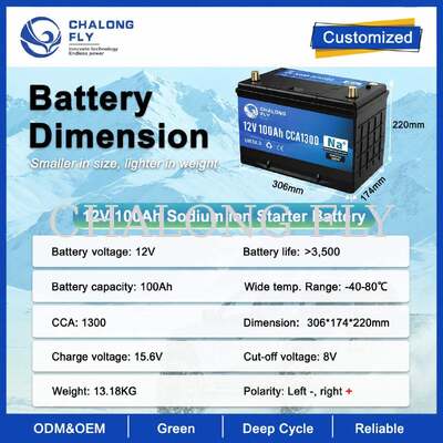 Pin khởi động Natri-Ion 12V 60Ah100Ah với nút khởi động khẩn cấp và van giảm áp