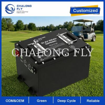 51.2V 105Ah LiFePO4 Golf Cart pin với 5376Wh Capacity và Smart BMS cho 48V Lead-acid chuyển đổi