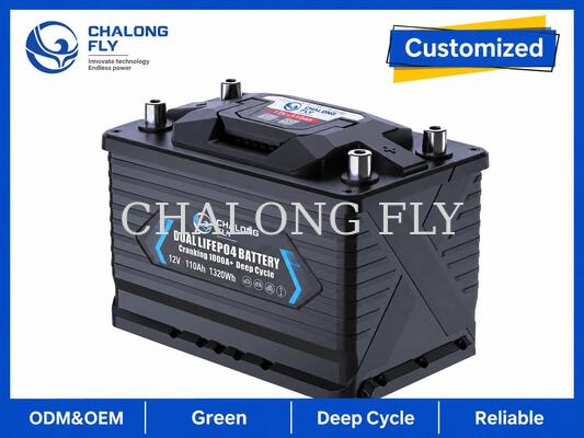 12.8V 110Ah LiFePO4 pin RV biển với 1000A Cranking Power và 1408Wh Deep-Cycle Energy